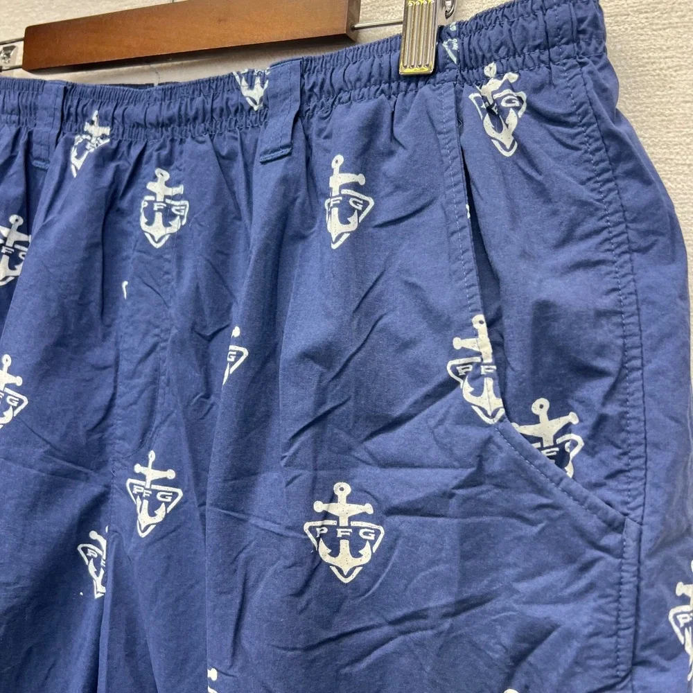 Columbia PFG Fishing Anchor Logo Board‎ Shorts Mens XL Omni-Shade Swim TrunKS